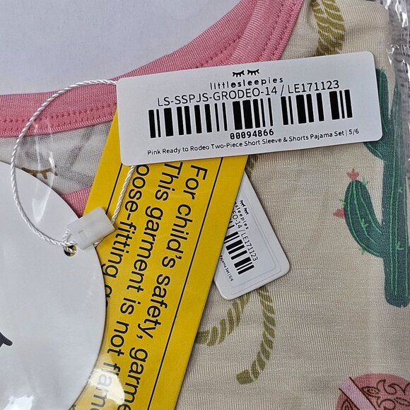 Little Sleepies Pink Ready To Rodeo two piece short sleeve & shorts pj set 5/6 - Picture 2 of 3